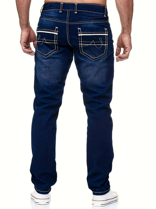 distressed denim jeans for menn