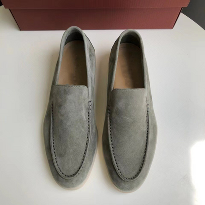 Casual loafers i semsket skinn for menn