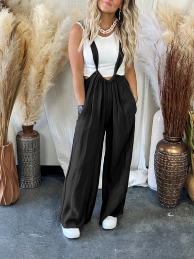 Soft, løs, ensfarget drømme jumpsuit