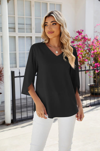 Ciana Elegant V-halsbluse | 1+1 GRATIS