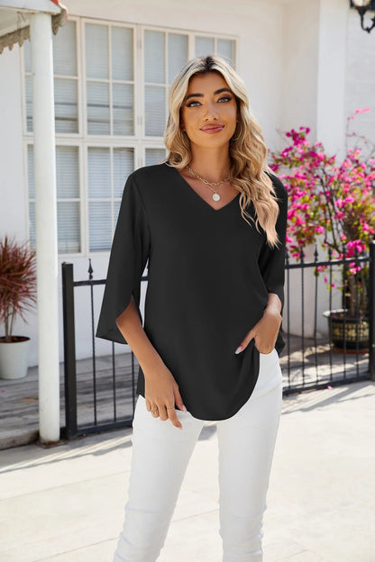 Ciana Elegant V-halsbluse | 1+1 GRATIS