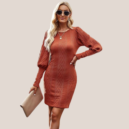 Strikket Langermet Bodycon Kjole