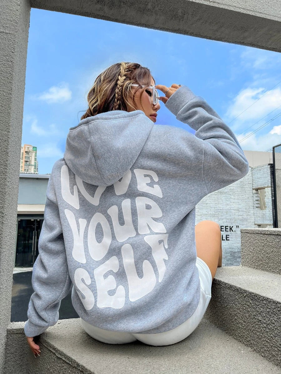 Statement-hoodie i 100% bomull