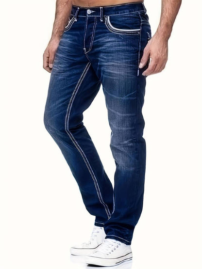 distressed denim jeans for menn