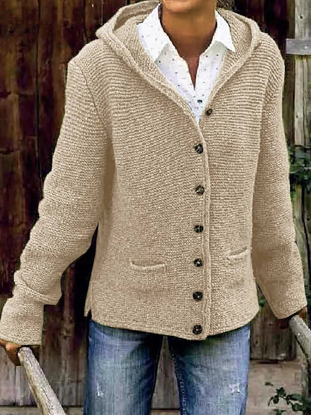 Varm italiensk strikket cardigan