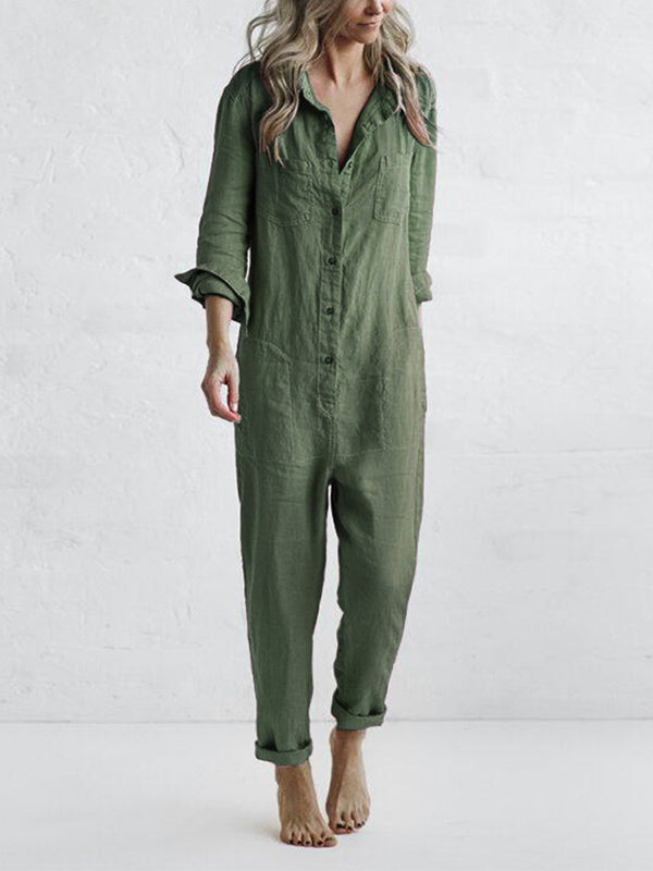 Uformell langermet jumpsuit