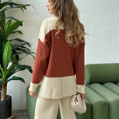 colour block genser med turtleneck