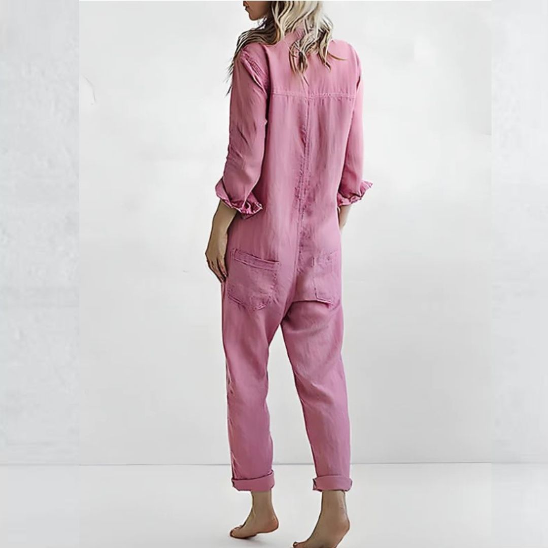 Cordelia™ Komfortabel Jumpsuit med Knappelukking