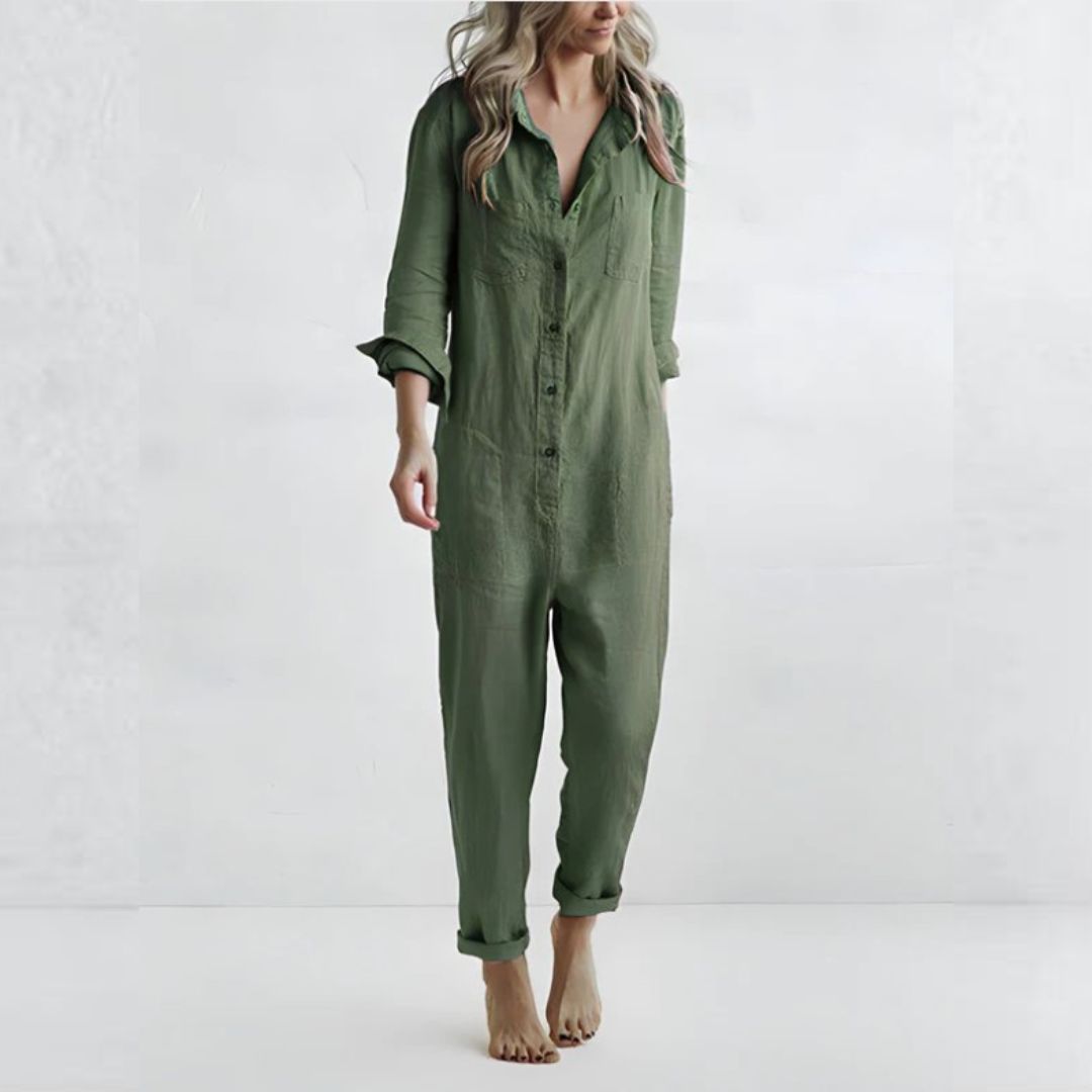 Cordelia™ Komfortabel Jumpsuit med Knappelukking