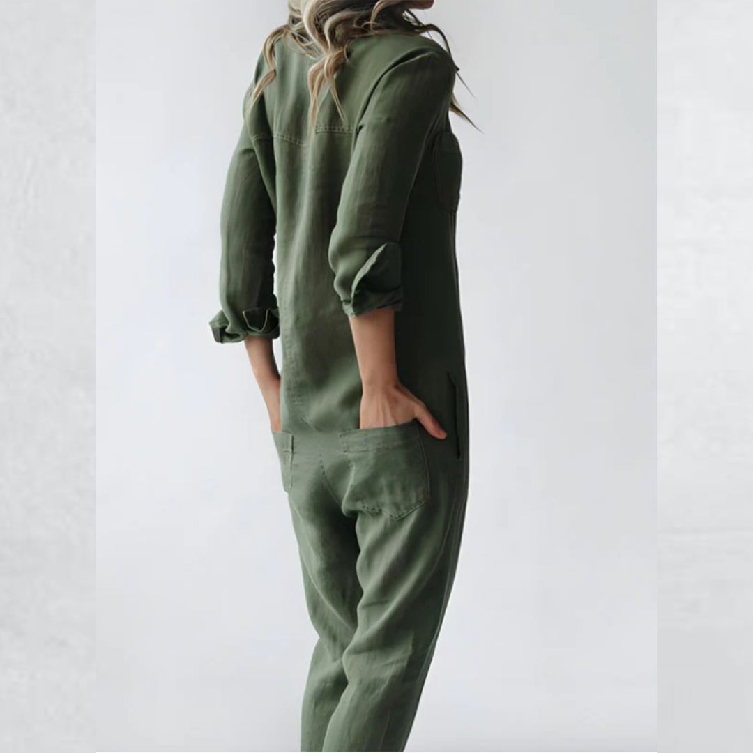 Cordelia™ Komfortabel Jumpsuit med Knappelukking