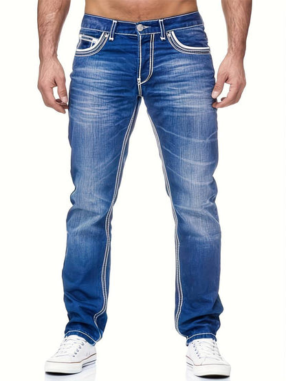 distressed denim jeans for menn