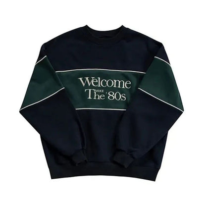 retro sweatshirt med "Welcome the 80s"-skrift