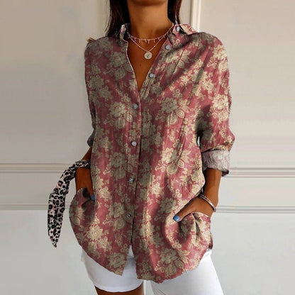 Vintage Blomster Bluse