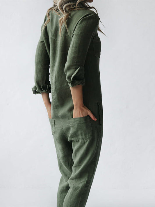 Uformell langermet jumpsuit