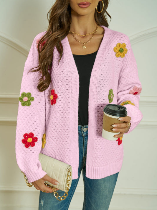 Blomstret cardigan