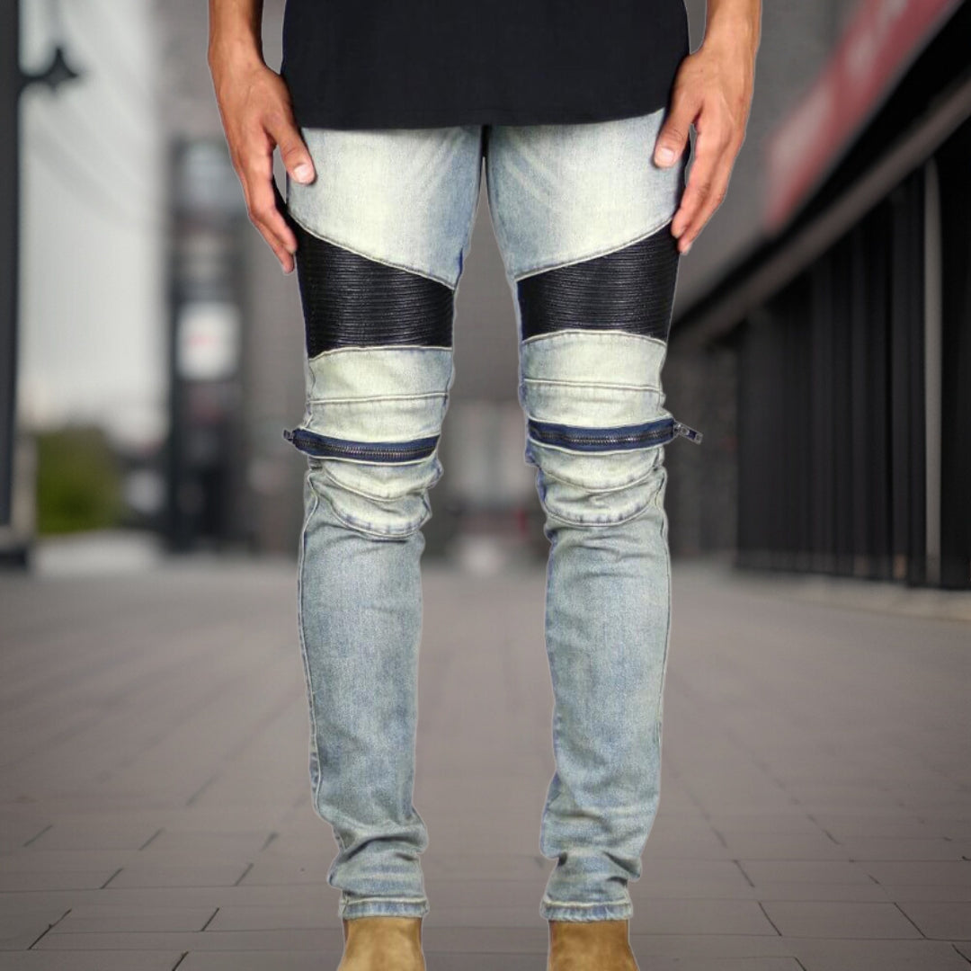 Teodor | Premium stripete herrejeans for menn