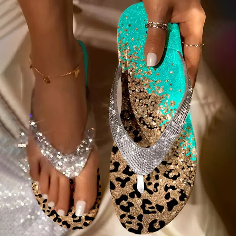 Trykk Strass Strand Flip Flops