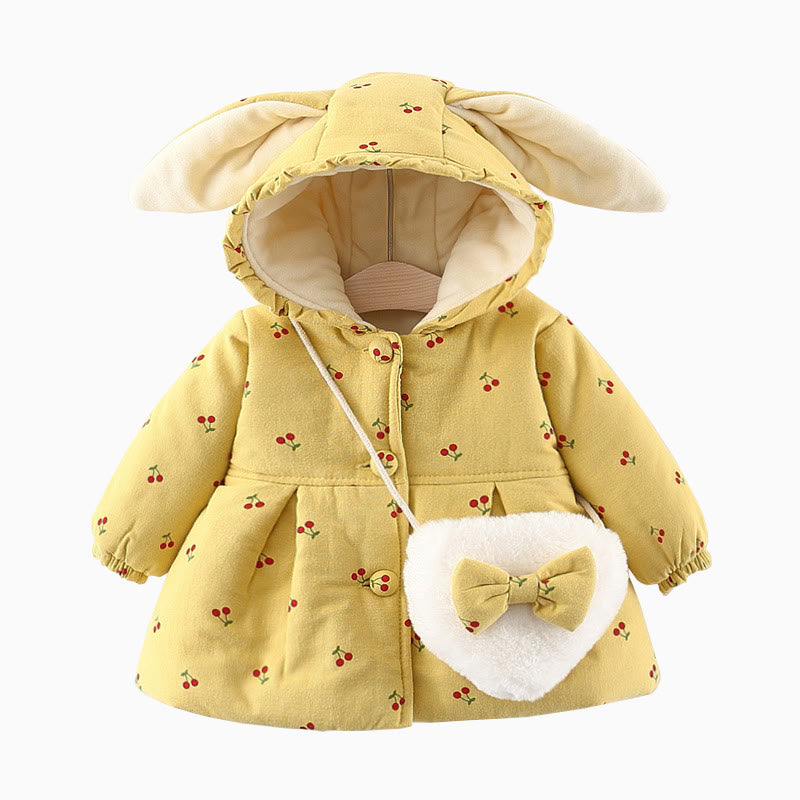 Baby Cherry Bunny Fleece Kåpe med veske