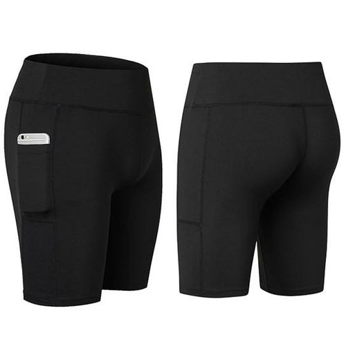 Elastiske shorts med lomme