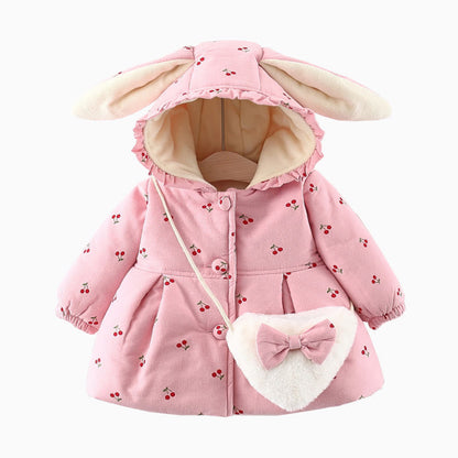 Baby Cherry Bunny Fleece Kåpe med veske