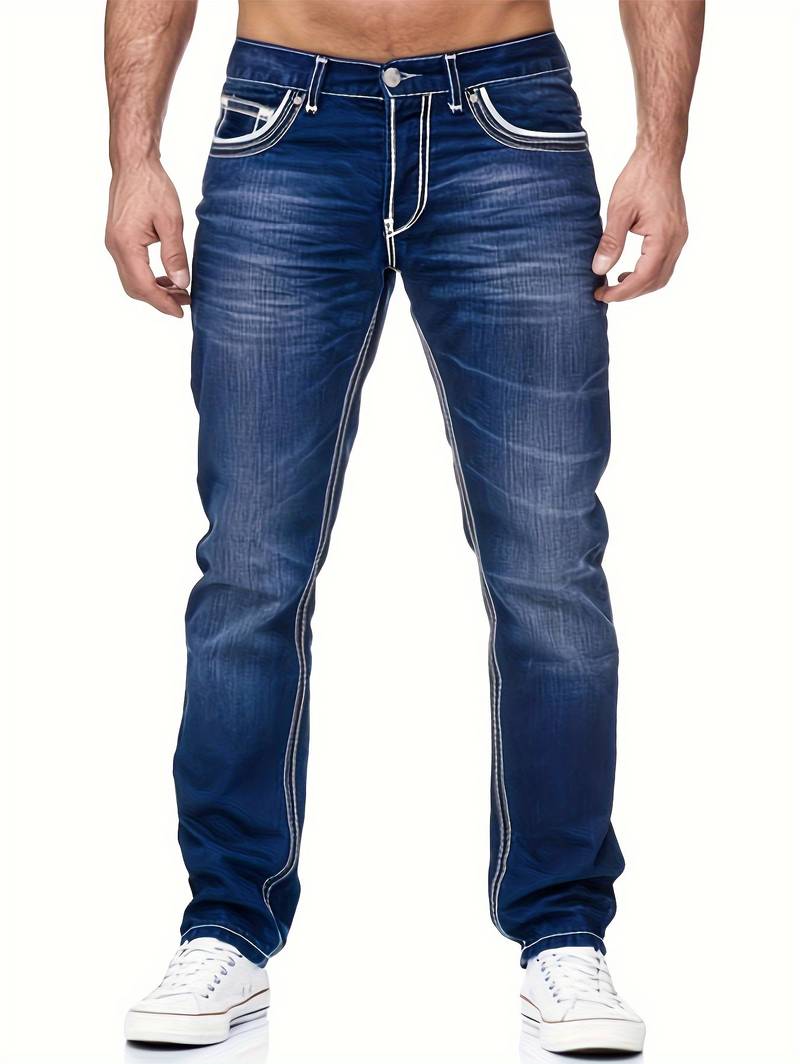 distressed denim jeans for menn