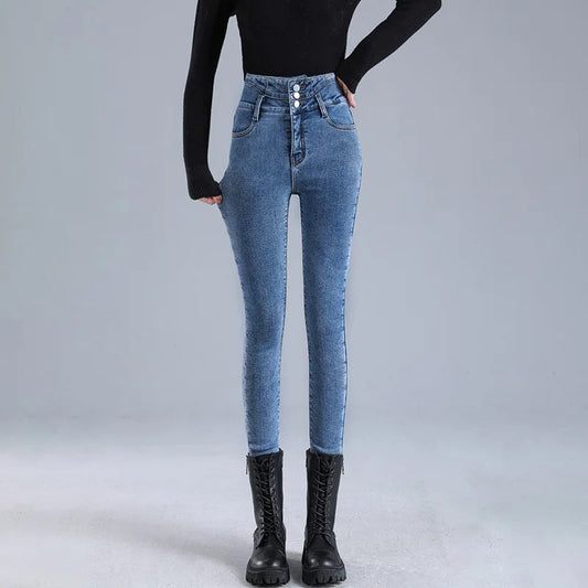 CozyJeans™ Skinny Jeans i Fleece