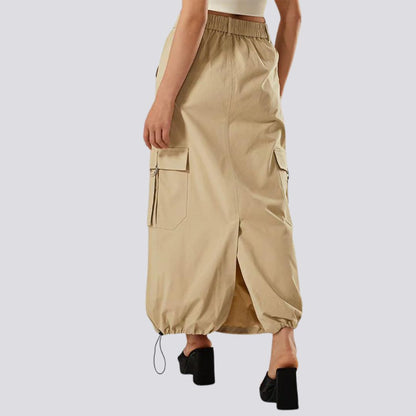 Casual cargo-skirt med snøring og klafflommer