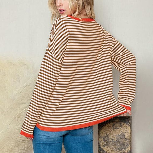 Striped Drop Shoulder Genser