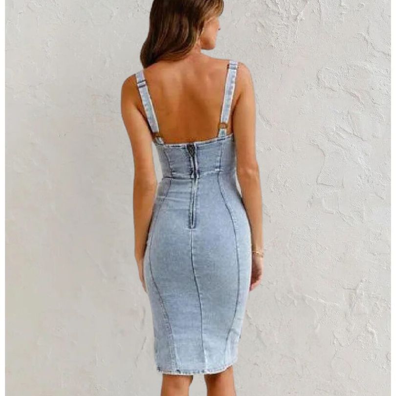 Bella™ Denimkjole med Justerbare Stropper