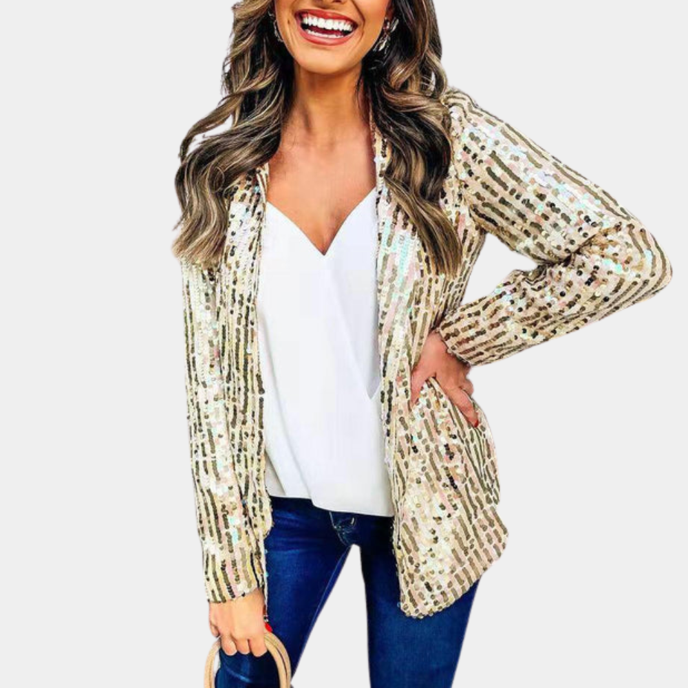 Chic glitterblazer for kvinner