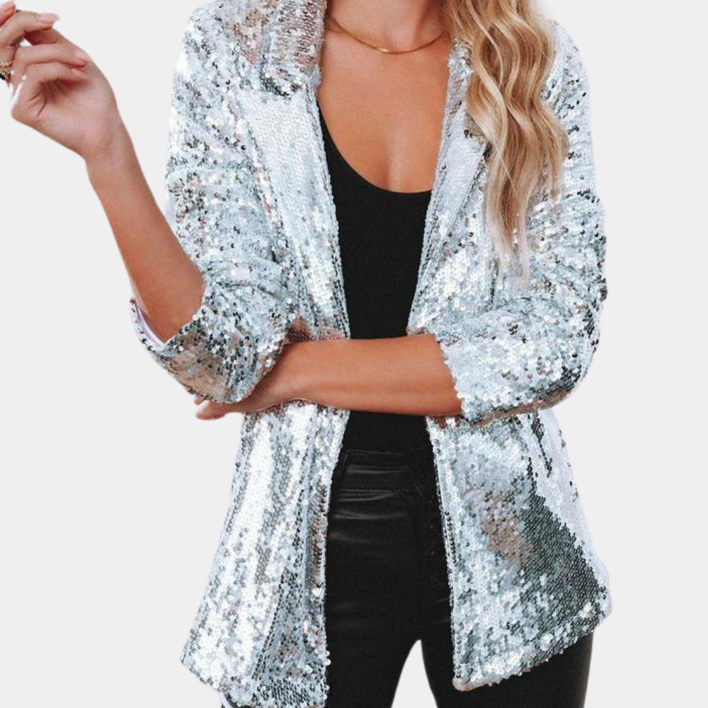 Chic glitterblazer for kvinner