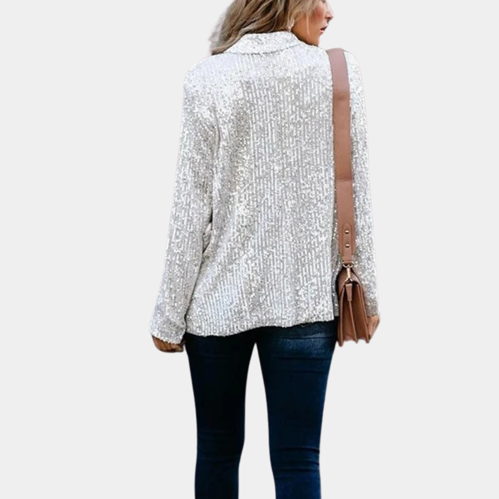 Chic glitterblazer for kvinner