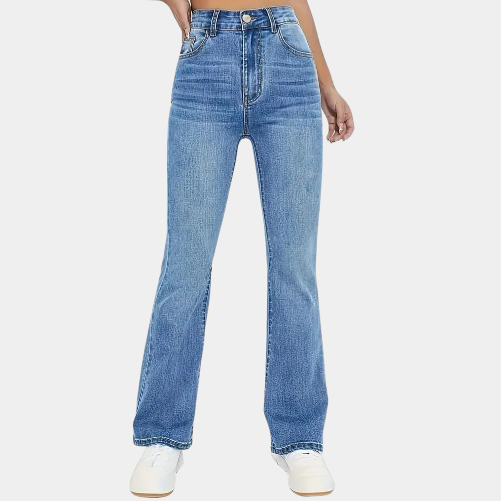 Casual jeans med høy midje for kvinner