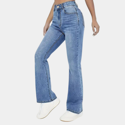 Casual jeans med høy midje for kvinner