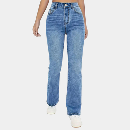 Casual jeans med høy midje for kvinner