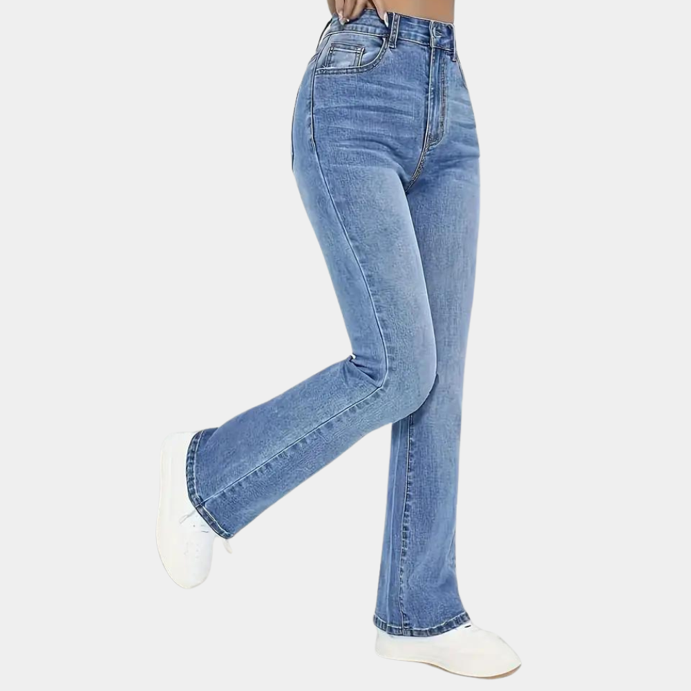 Casual jeans med høy midje for kvinner