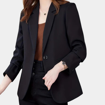 Casual blazer med revers for kvinner