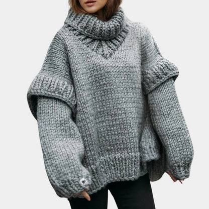 Overdimensjonert turtleneck-genser for kvinner