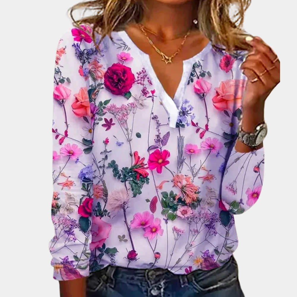 blomstrete bluse for kvinner