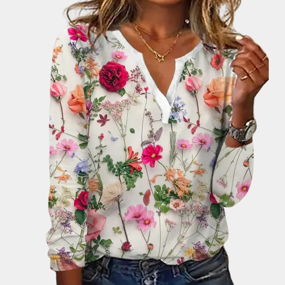 blomstrete bluse for kvinner