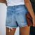 Kvinners trendy slitte shorts