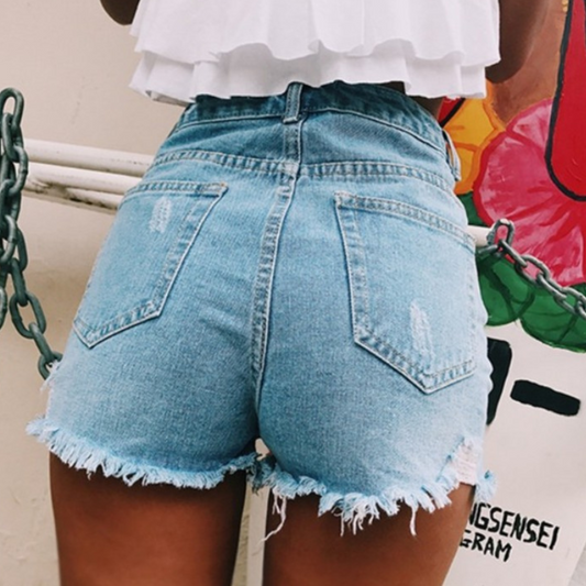 Trendy ripped shorts for kvinner