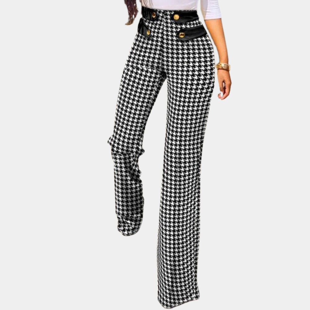 Moderne houndstooth-bukser for dame