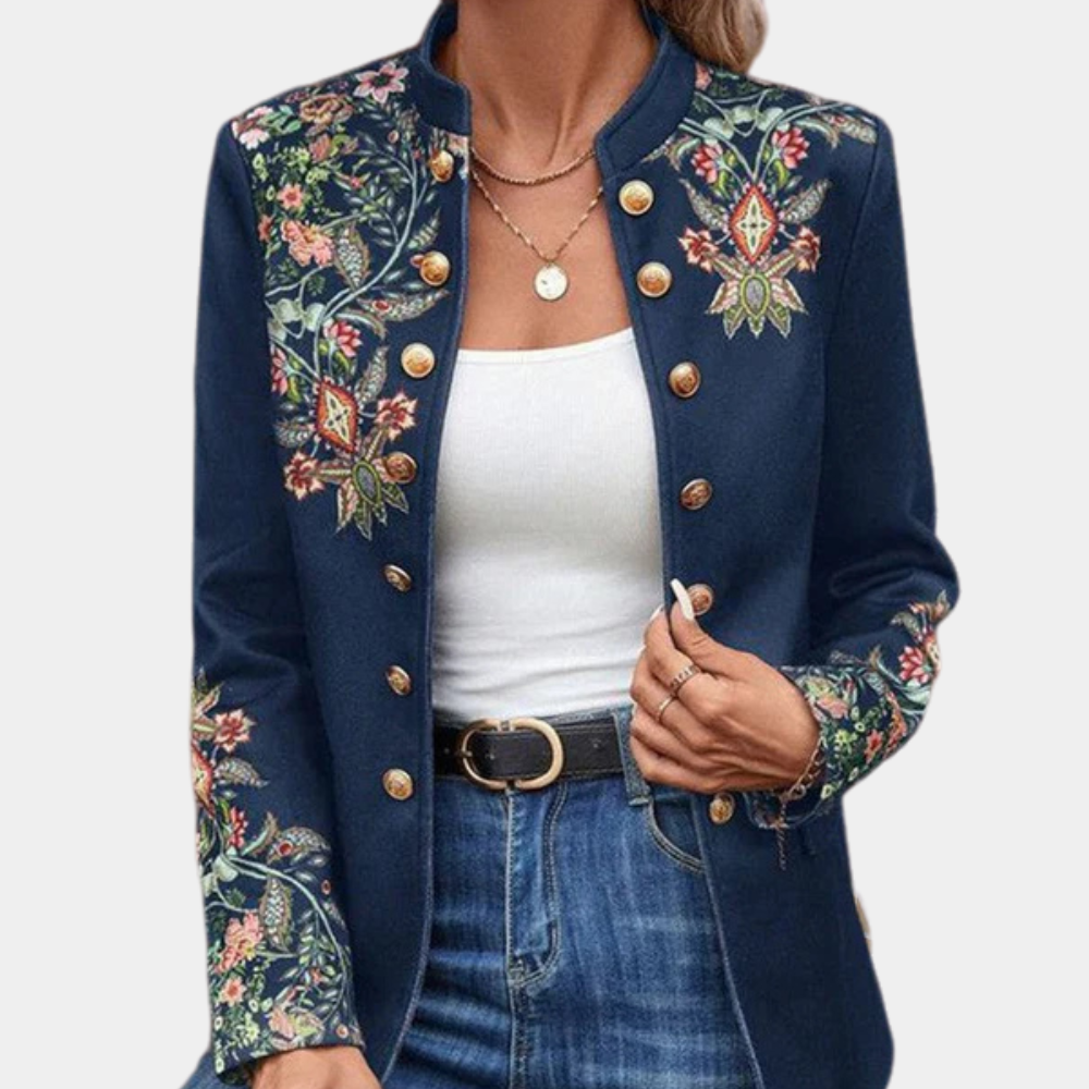 Blomstret blazer for kvinner