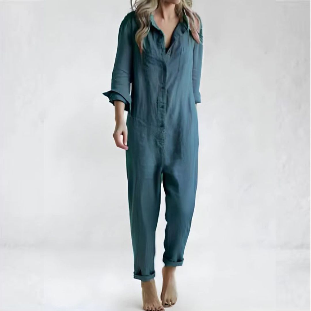 Cordelia™ Komfortabel Jumpsuit med Knappelukking