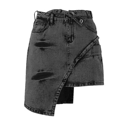 Slitne denimshorts med syrlig vask