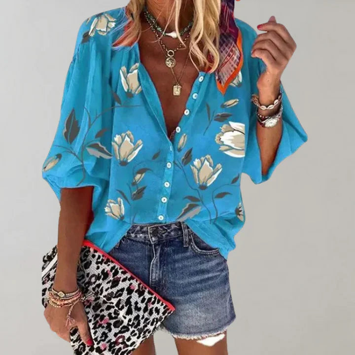 trendy blomsterbluse