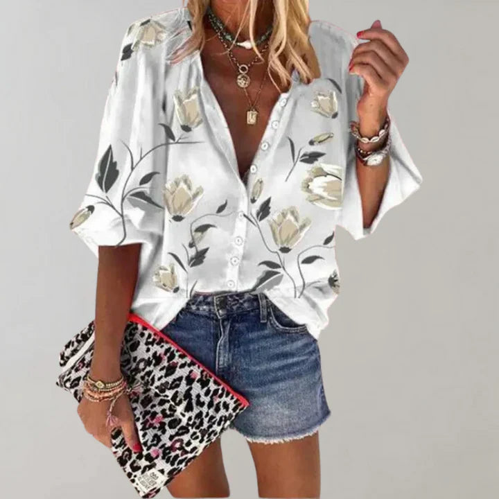 trendy blomsterbluse