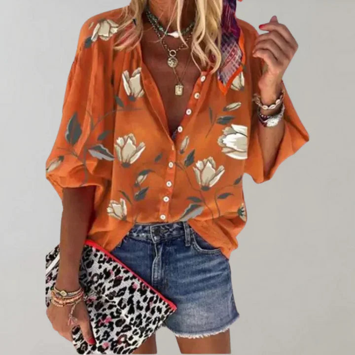 trendy blomsterbluse