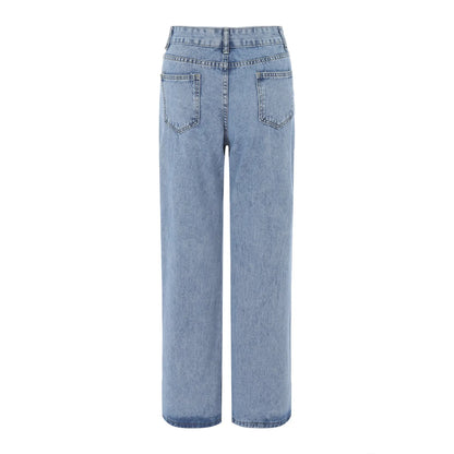 Vintage jeans med høy midje og brede ben